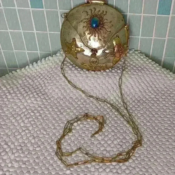 Lunacy Vintage Handcrafted Metal Chain Mermaid Crossbody Bag Purse - Picture 11 of 11